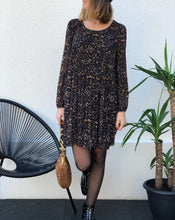 Robe Elène imprimée léopard caramel