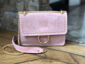 Sac boucle dorée rose