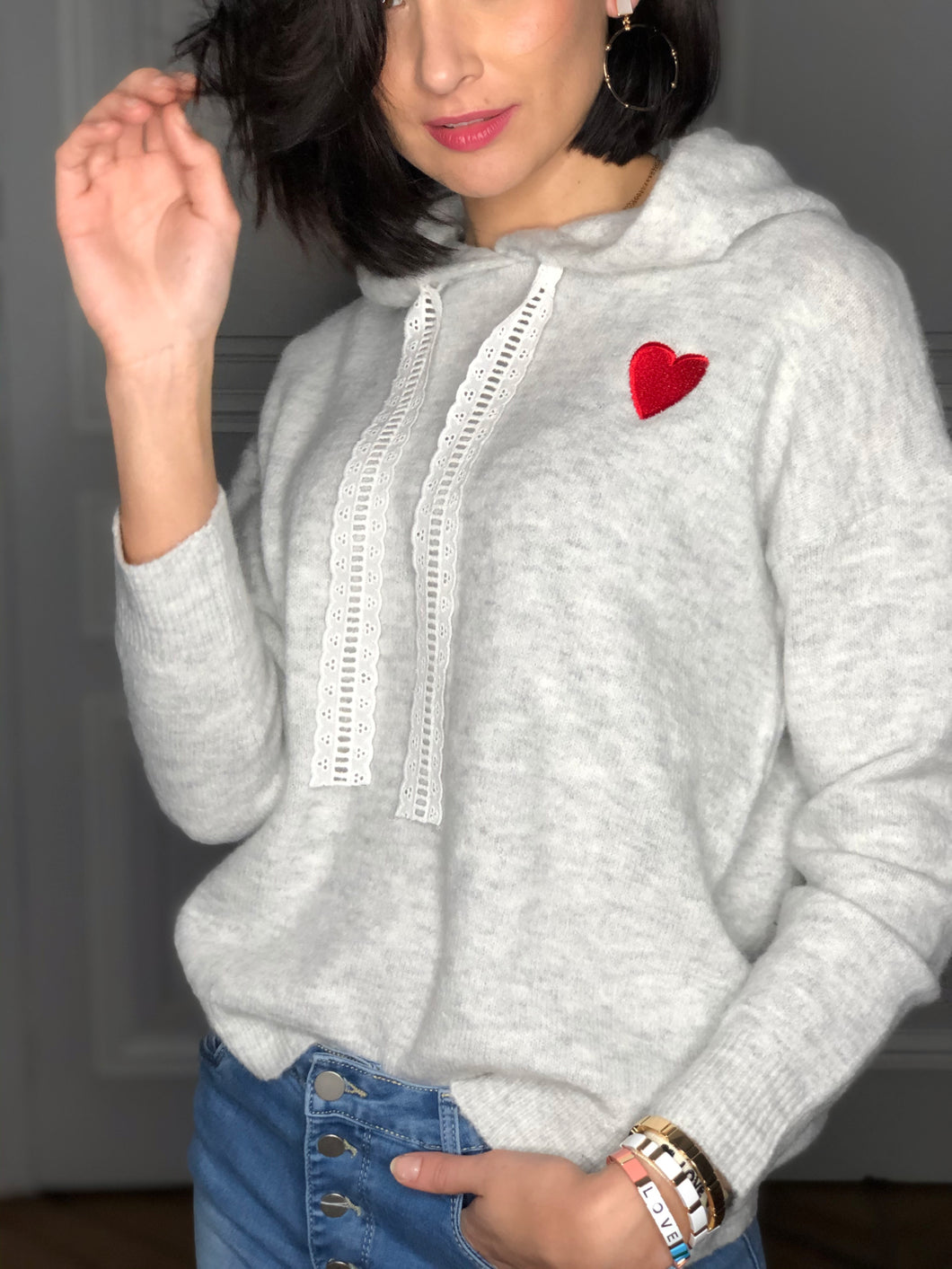 Pull Constance gris clair